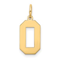 14K Yellow Gold Medium Satin Number 0 Charm view 3