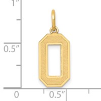 14K Yellow Gold Medium Satin Number 0 Charm view 4