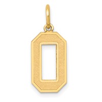14K Yellow Gold Medium Satin Number 0 Charm view 1