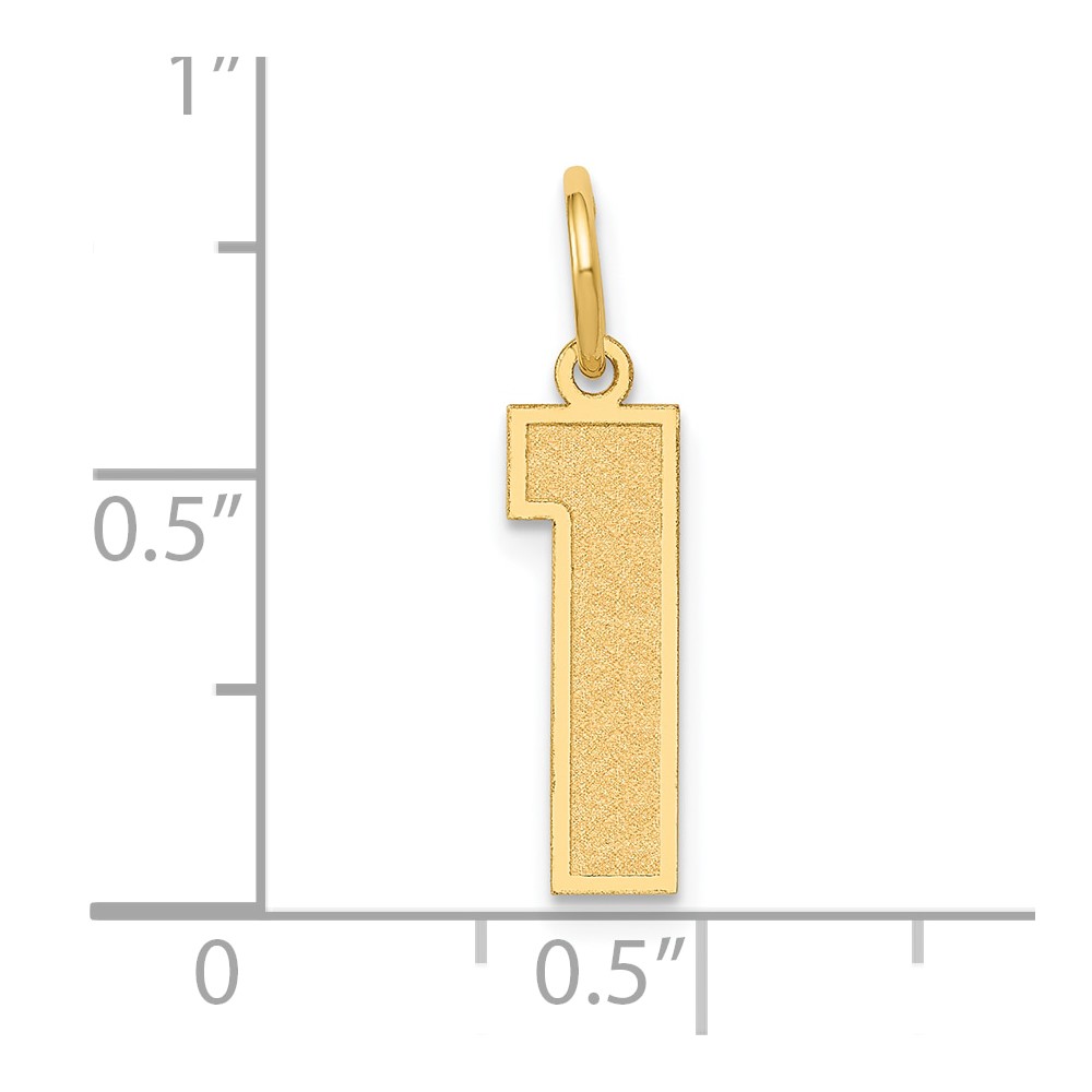 14k Medium Satin Number 1 Charm (LSM01)