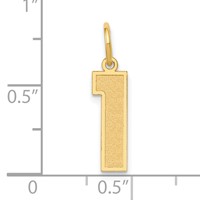 14K Medium Satin Number 1 Charm view 4