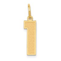 14K Medium Satin Number 1 Charm view 1
