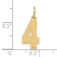 14K Medium Satin Number 4 Charm view 4