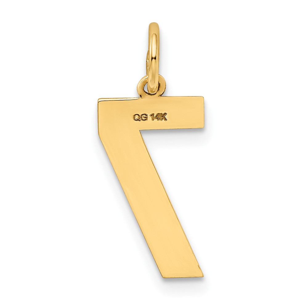 14k Medium Satin Number 7 Charm (LSM07)