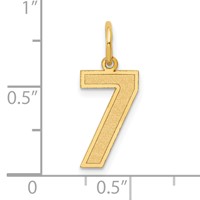 14K Medium Satin Number 7 Charm view 4