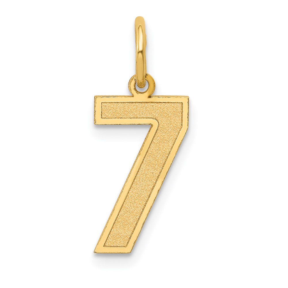 14k Medium Satin Number 7 Charm (LSM07)