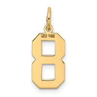 14K Yellow Gold Medium Satin Number 8 Charm view 3