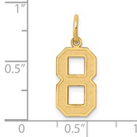 14K Yellow Gold Medium Satin Number 8 Charm view 4