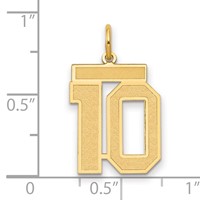 14K Yellow Gold Medium Satin Number 10 Charm view 2