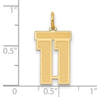 14K Yellow Gold Medium Satin Number 11 Charm view 2