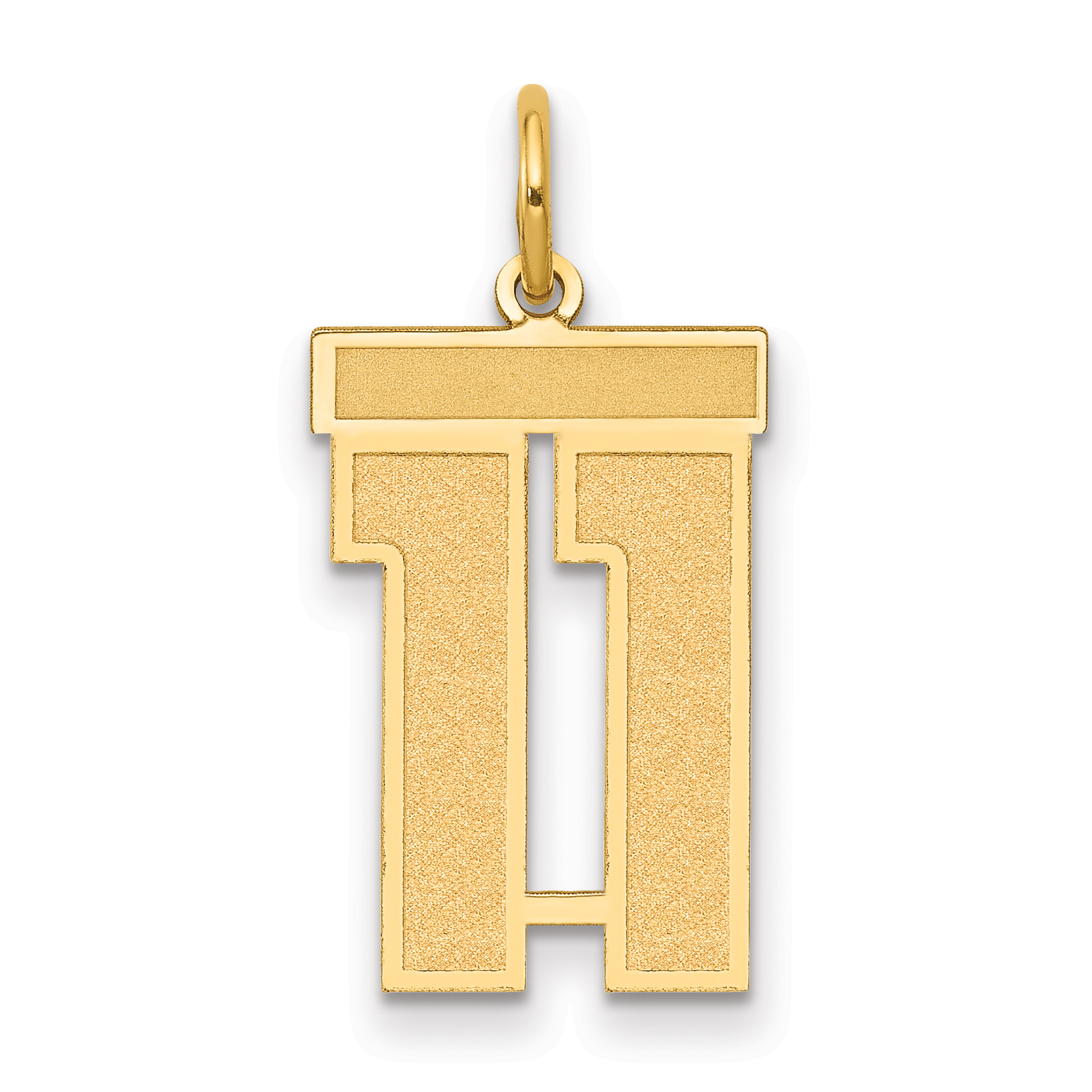 14k Medium Satin Number 11 Charm (LSM11)