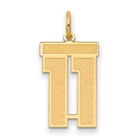 14K Yellow Gold Medium Satin Number 11 Charm view 1