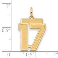 14K Medium Satin Number 17 Charm view 2
