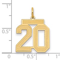 14K Medium Satin Number 20 Charm view 2