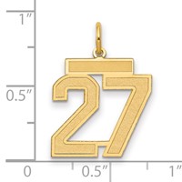 14K Yellow Gold Medium Satin Number 27 Charm view 2