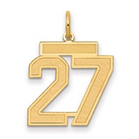 14K Yellow Gold Medium Satin Number 27 Charm view 1