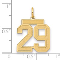 14K Medium Satin Number 29 Charm view 2