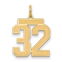 14K Medium Satin Number 32 Charm view 1