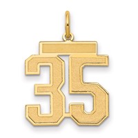 14K Yellow Gold Medium Satin Number 35 Charm view 1