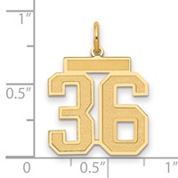14K Yellow Gold Medium Satin Number 36 Charm view 2