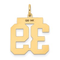 14K Yellow Gold Medium Satin Number 39 Charm view 3
