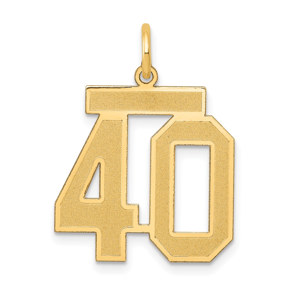 14K Medium Satin Number 40 Charm
