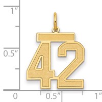 14K Medium Satin Number 42 Charm view 2