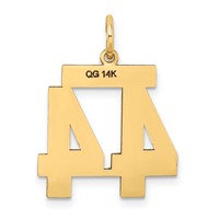 14K Medium Satin Number 44 Charm view 3