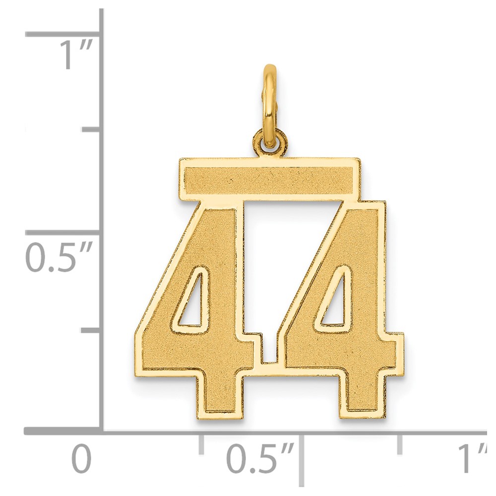 14k Medium Satin Number 44 Charm (LSM44)