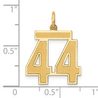 14K Medium Satin Number 44 Charm view 4