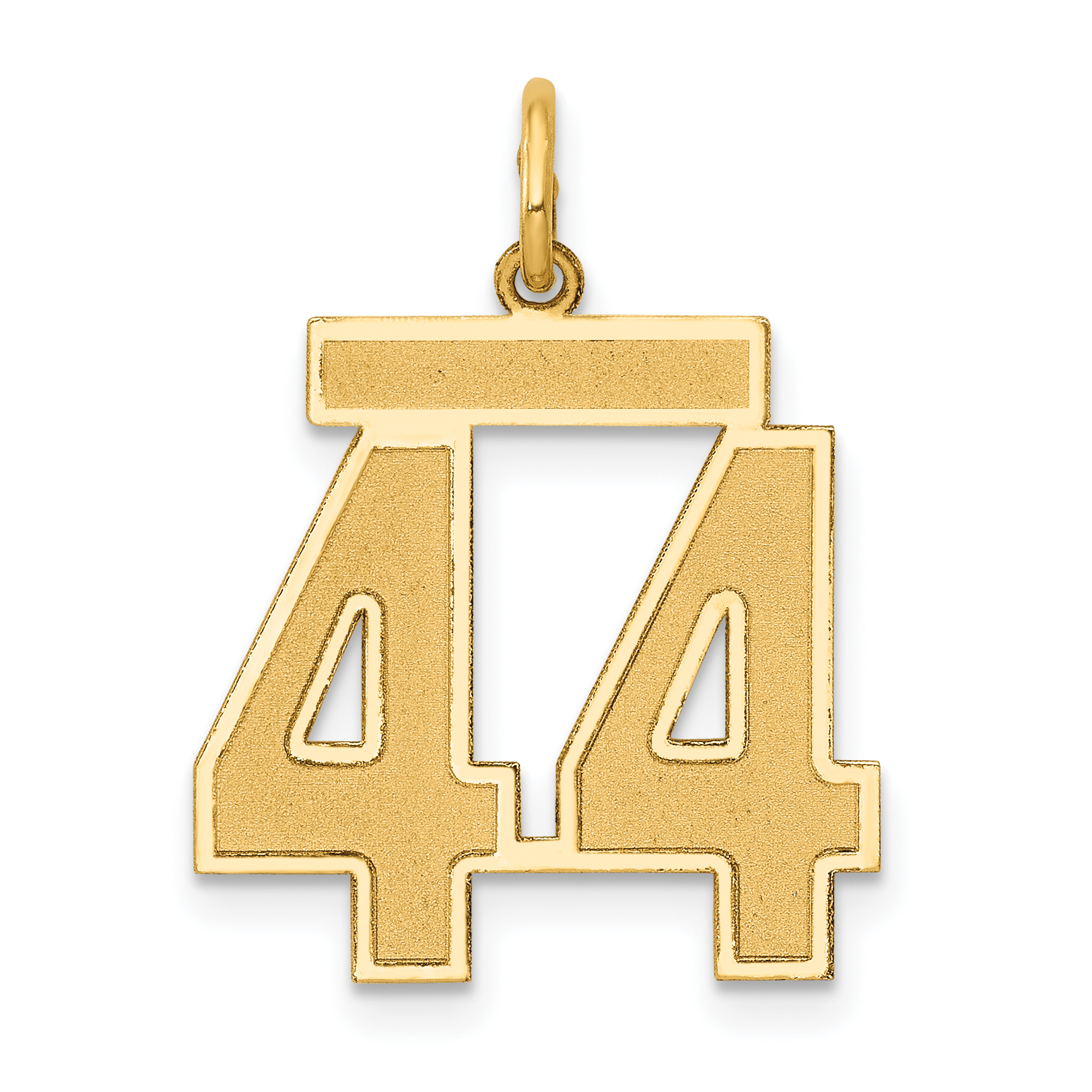 14k Medium Satin Number 44 Charm (LSM44)