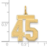 14K Medium Satin Number 45 Charm view 2