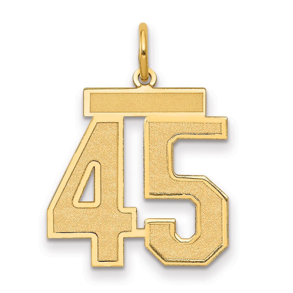 14K Medium Satin Number 45 Charm