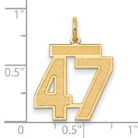 14K Medium Satin Number 47 Charm view 2