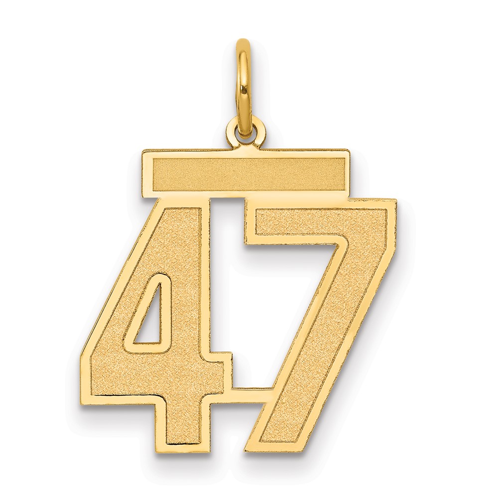 14K Medium Satin Number 47 Charm