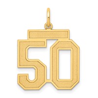 14K Yellow Gold Medium Satin Number 50 Charm view 1