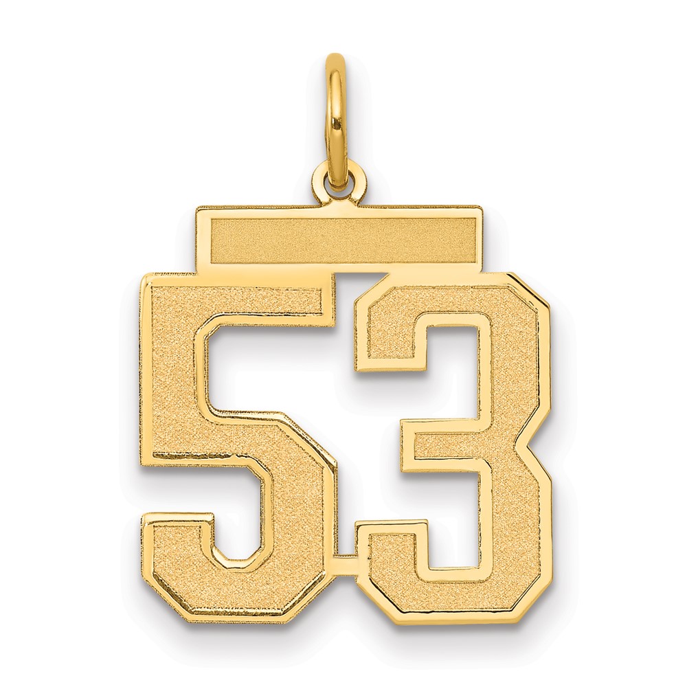 14K Medium Satin Number 53 Charm