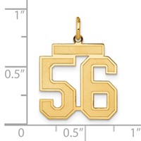 14K Yellow Gold Medium Satin Number 56 Charm view 3