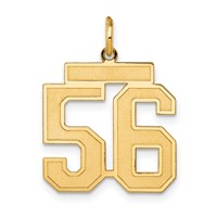 14K Yellow Gold Medium Satin Number 56 Charm view 1