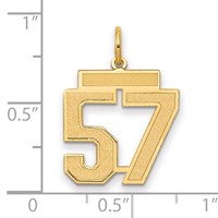 14K Medium Satin Number 57 Charm view 2