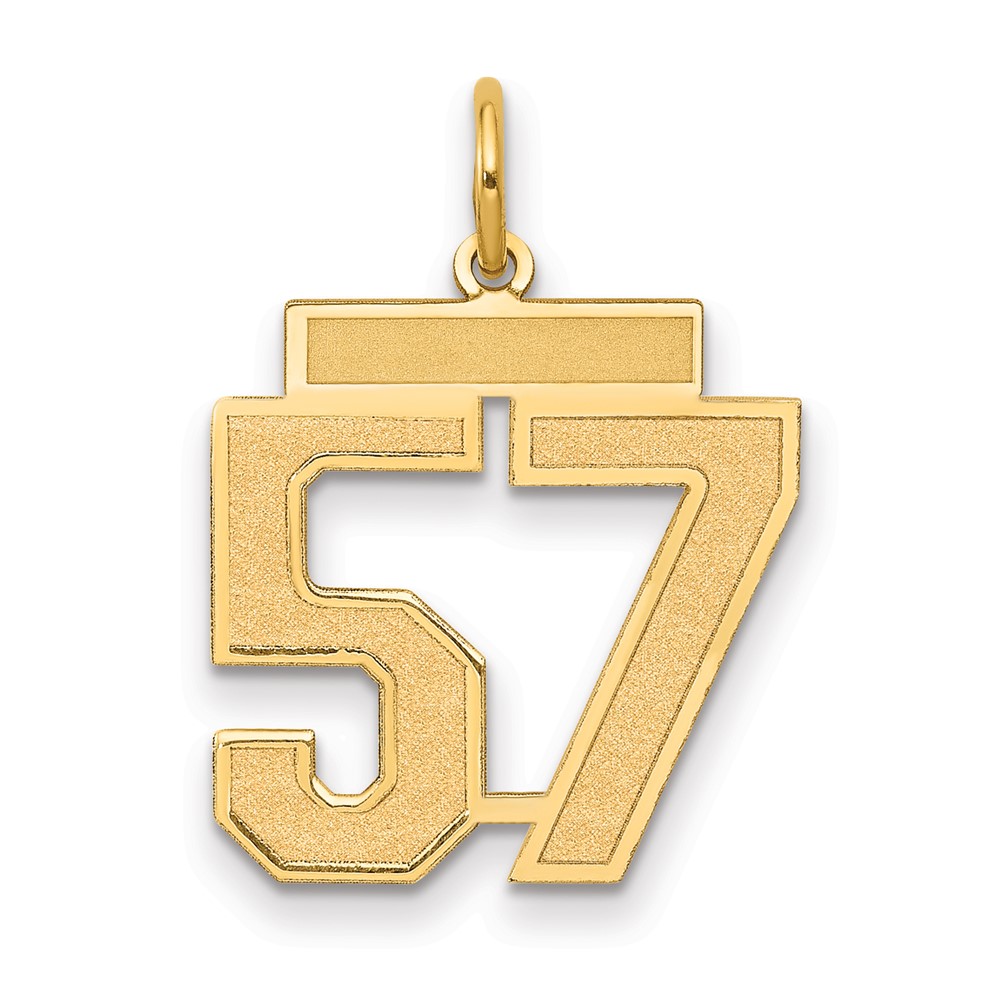 14K Medium Satin Number 57 Charm