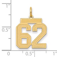 14K Medium Satin Number 62 Charm view 2