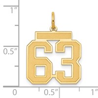 14K Yellow Gold Medium Satin Number 63 Charm view 4