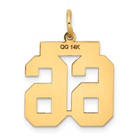 14K Yellow Gold Medium Satin Number 66 Charm view 3