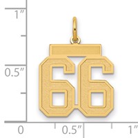 14K Yellow Gold Medium Satin Number 66 Charm view 4