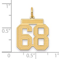 14K Yellow Gold Medium Satin Number 68 Charm view 2