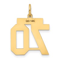14K Yellow Gold Medium Satin Number 70 Charm view 3