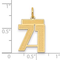 14K Medium Satin Number 71 Charm view 2