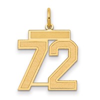 14K Yellow Gold Medium Satin Number 72 Charm view 1