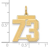 14K Medium Satin Number 73 Charm view 2